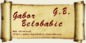 Gabor Belobabić vizit kartica